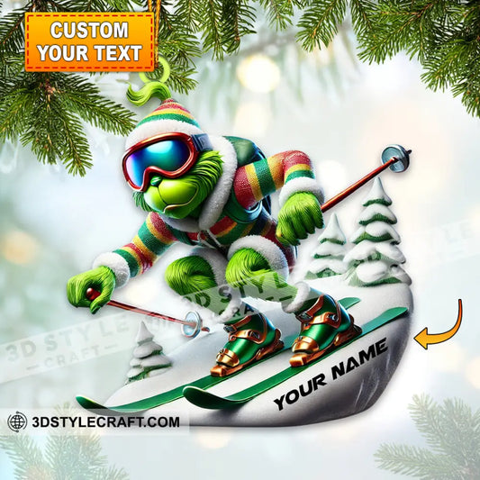 Custom Name Skiing Ornament Lover Christmas Gift