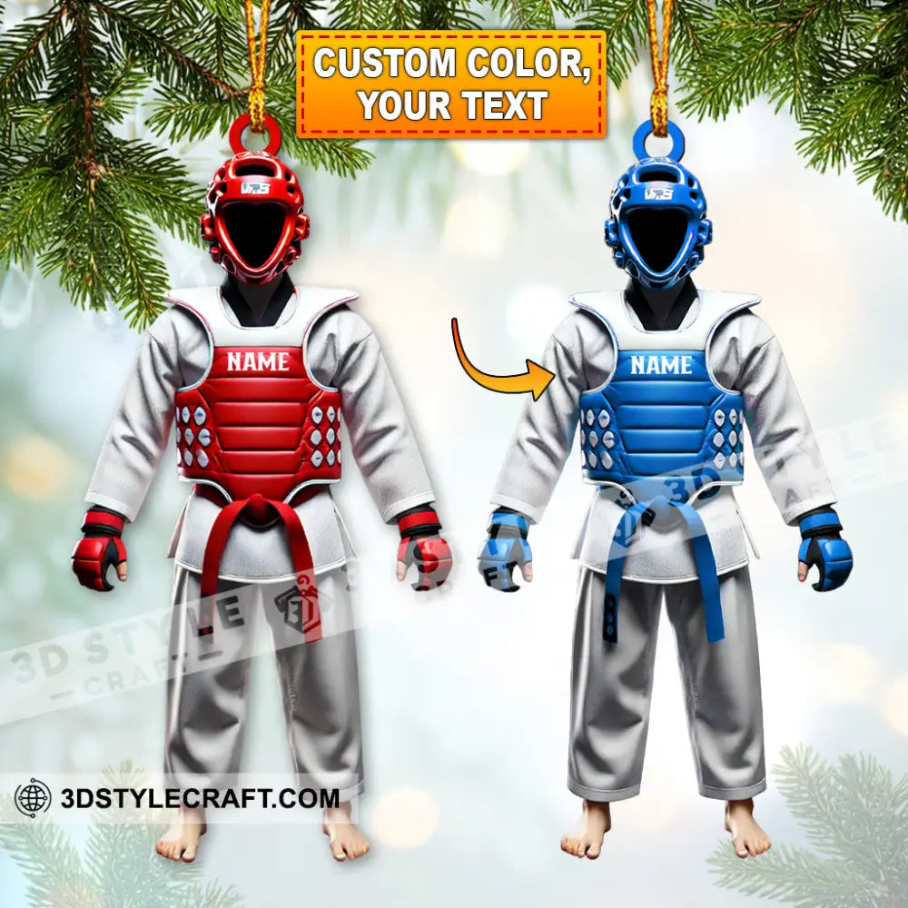 Custom Name Taekwondo Ornament Christmas Gift 3.54’’ / 1