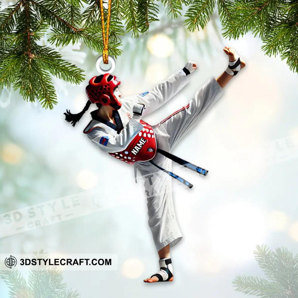 Custom Name Taekwondo Ornament Christmas Gift