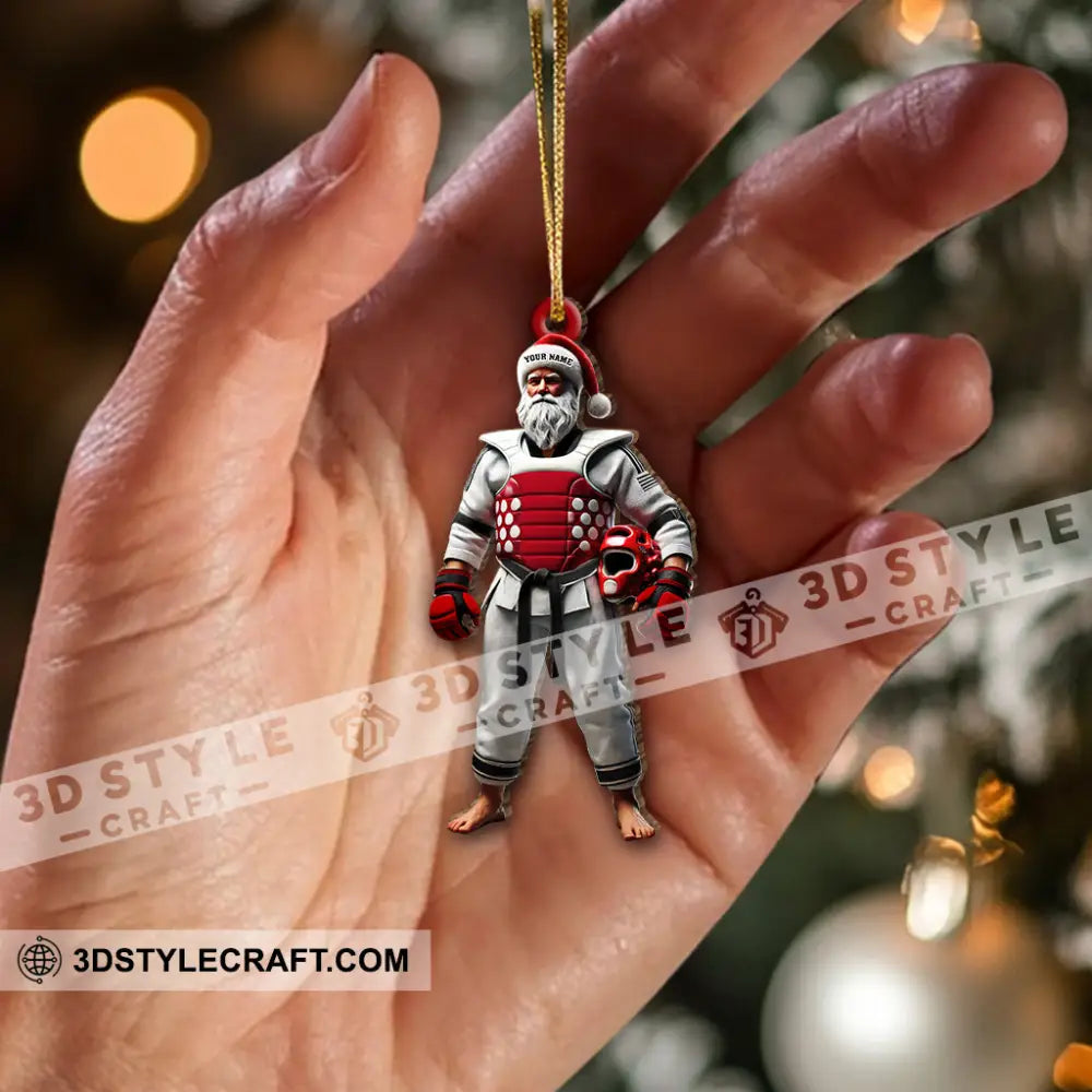 Custom Name Taekwondo Santa Ornament Christmas Gift