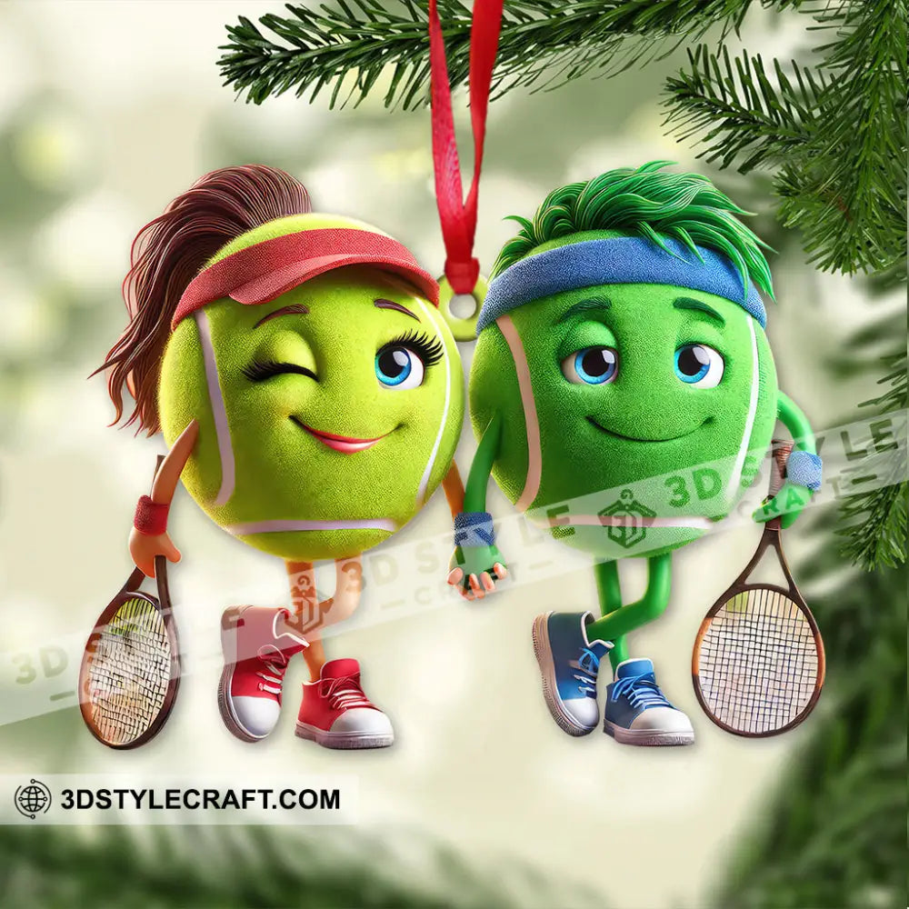 Custom Name Tennis Couple Ornament Christmas Gift