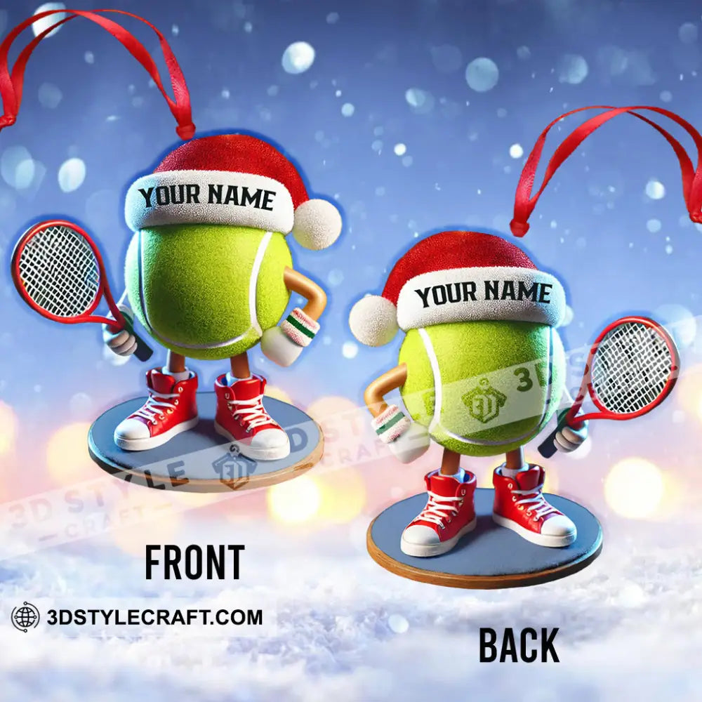 Custom Name Tennis Ornament Christmas Gift