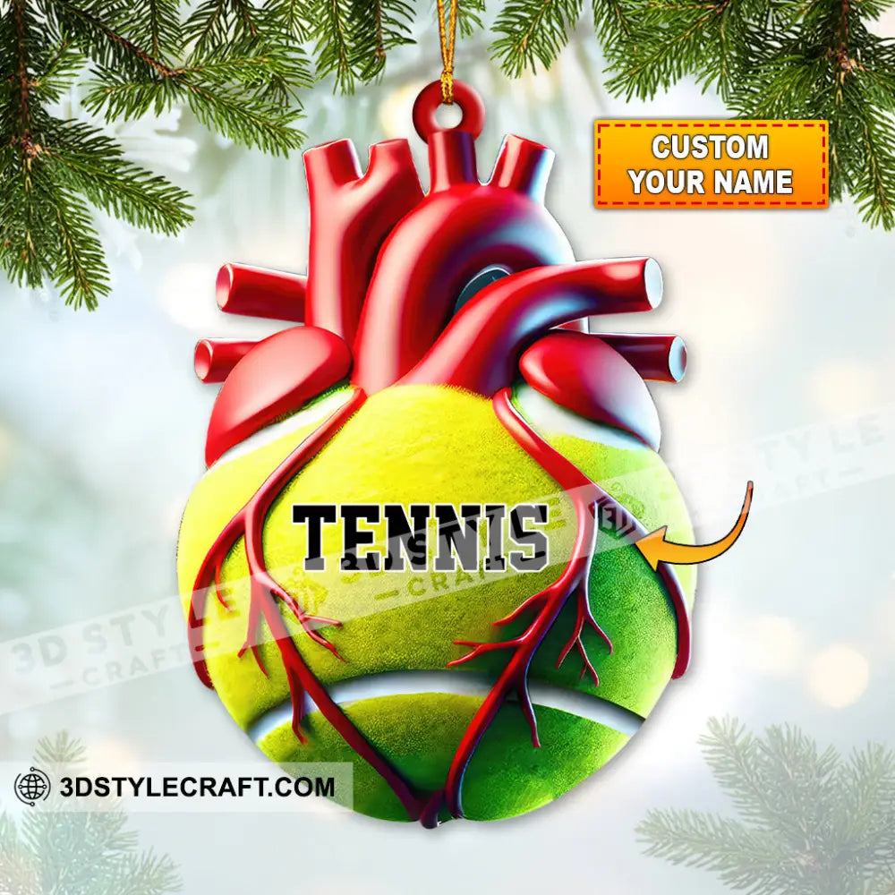 Custom Name Tennis Ornament Christmas Gift