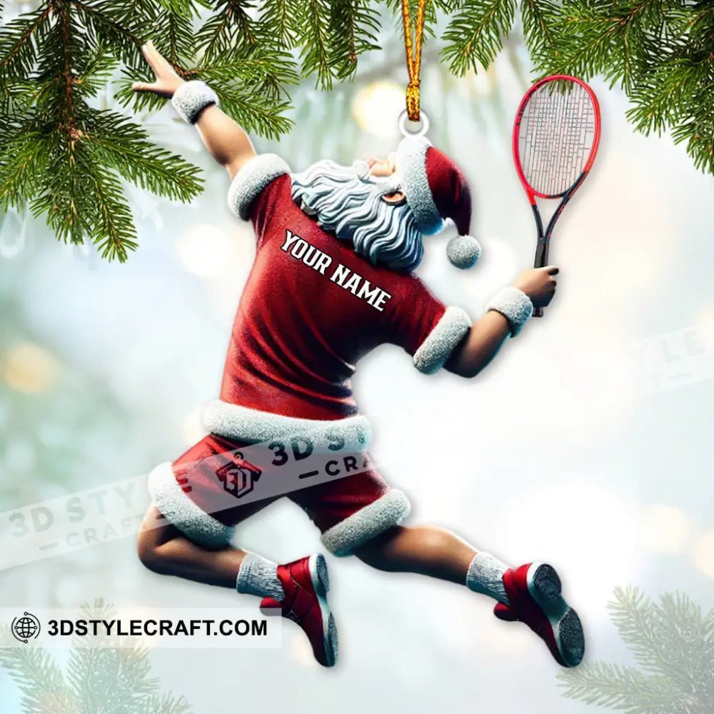 Custom Name Tennis Ornament Santa Christmas Gift 3.54’’ / 1