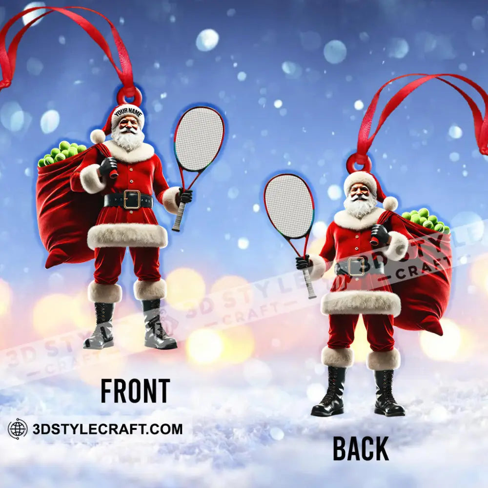 Custom Name Tennis Santa Ornament Christmas Gift