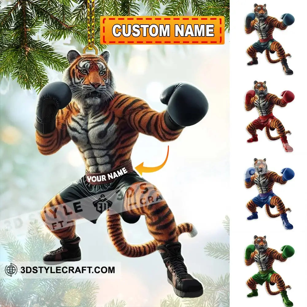 Custom Name Tiger Boxing Ornament Christmas Gift