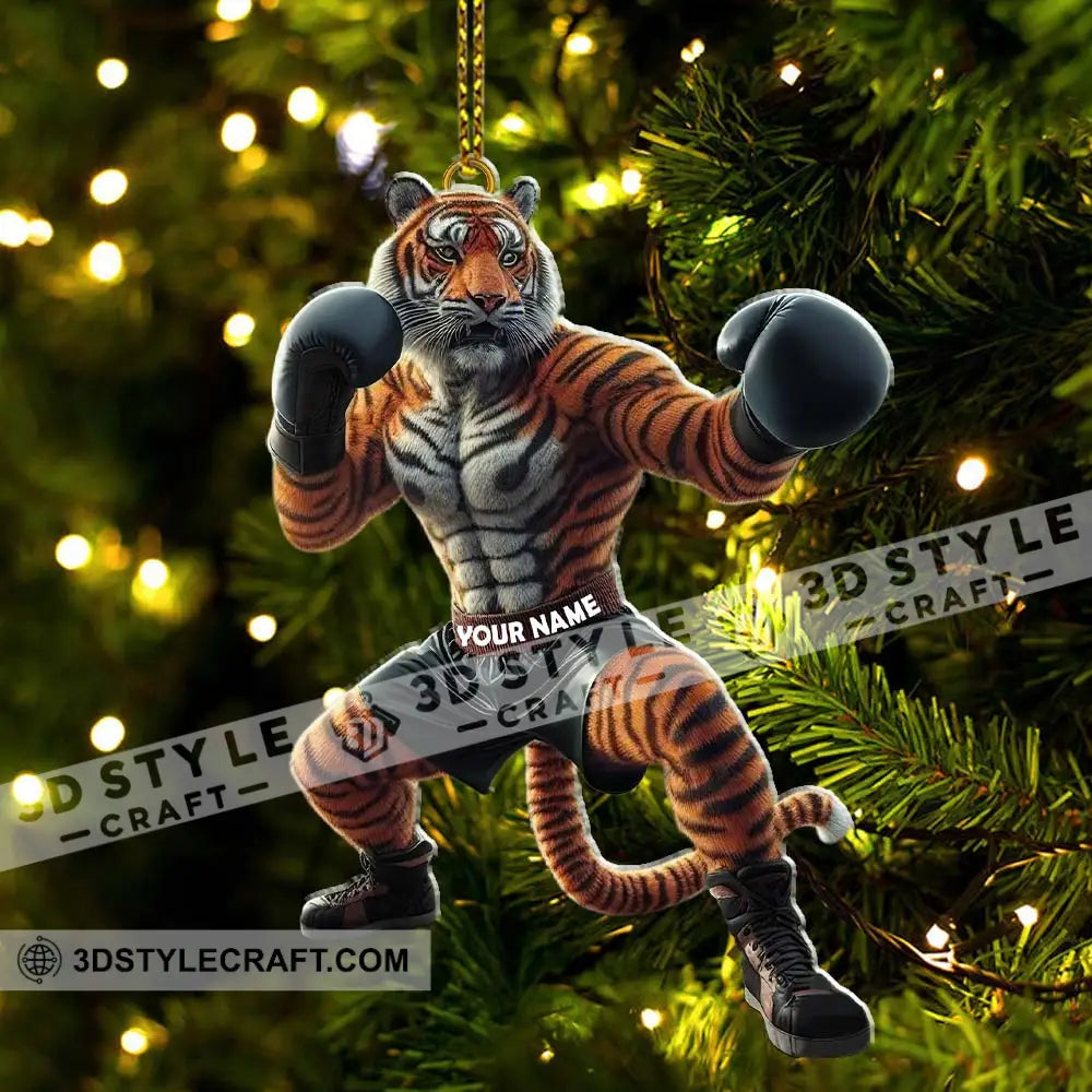 Custom Name Tiger Boxing Ornament Christmas Gift