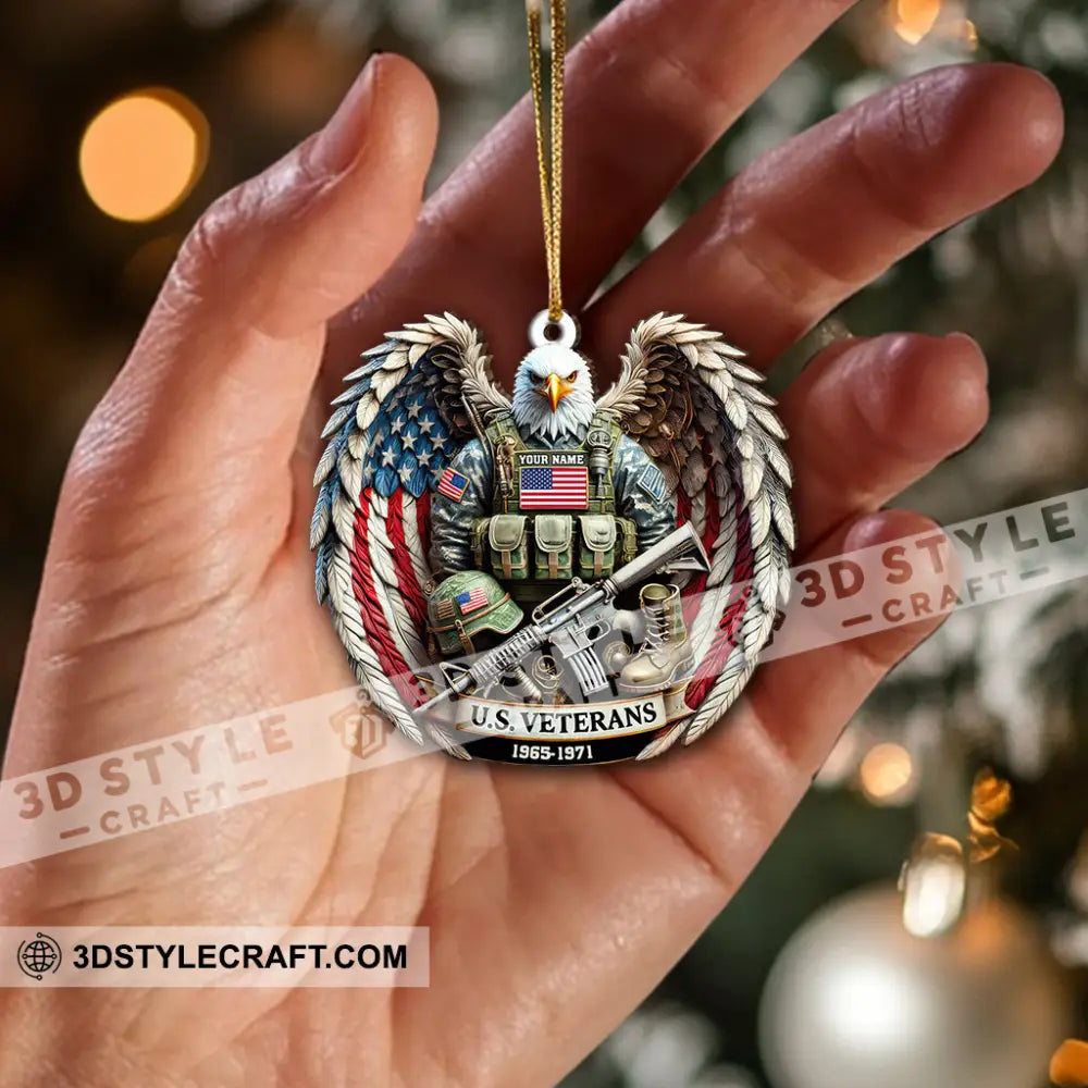 Custom Name U.s. Veteran Ornament Memorial Christmas Gift