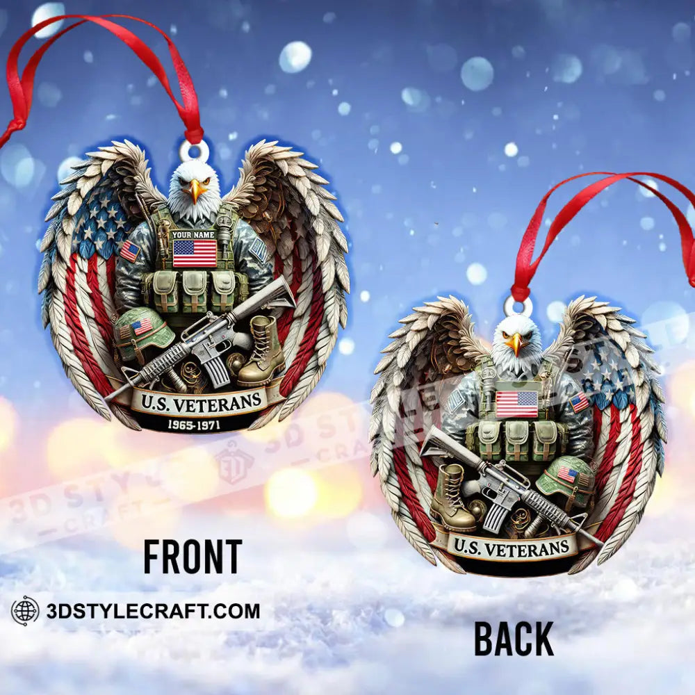 Custom Name U.s. Veteran Ornament Memorial Christmas Gift