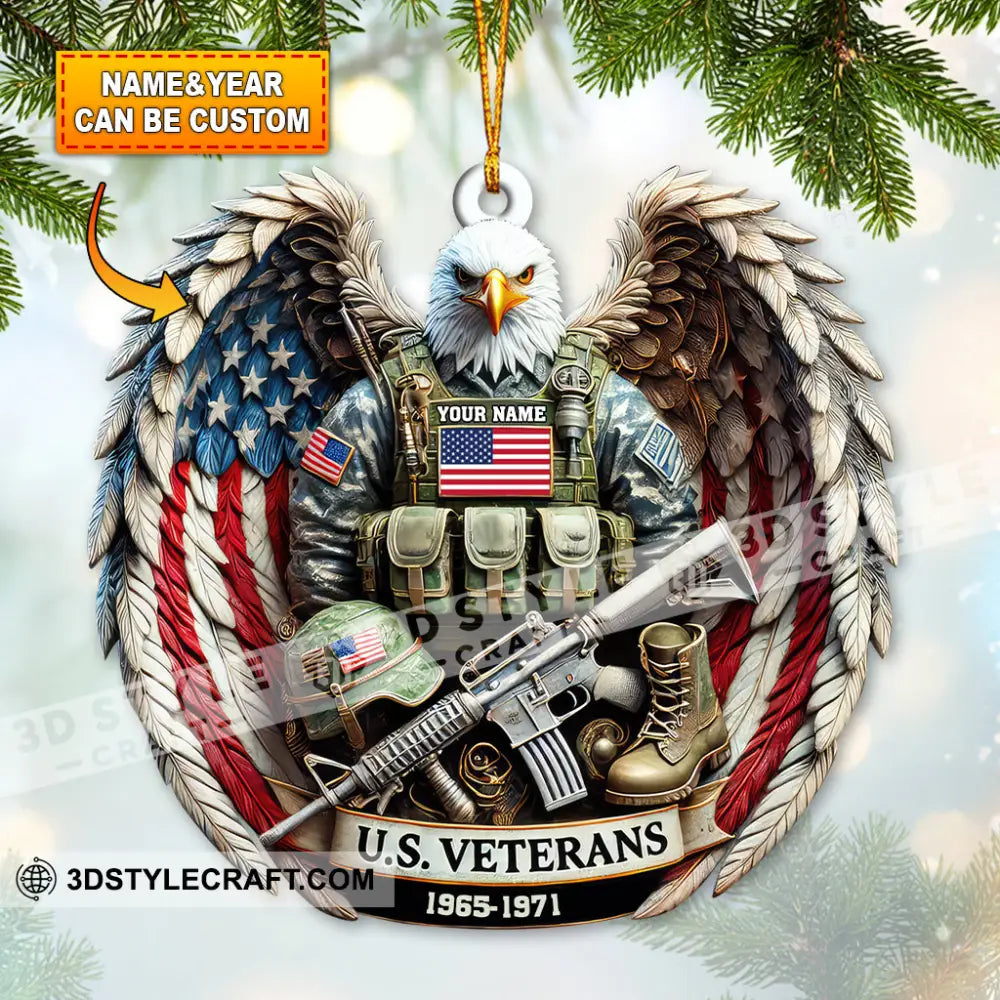 Custom Name U.s. Veteran Ornament Memorial Christmas Gift