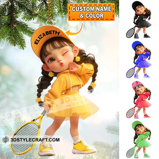 Custom Name Woman Tennis Ornament Christmas Gift