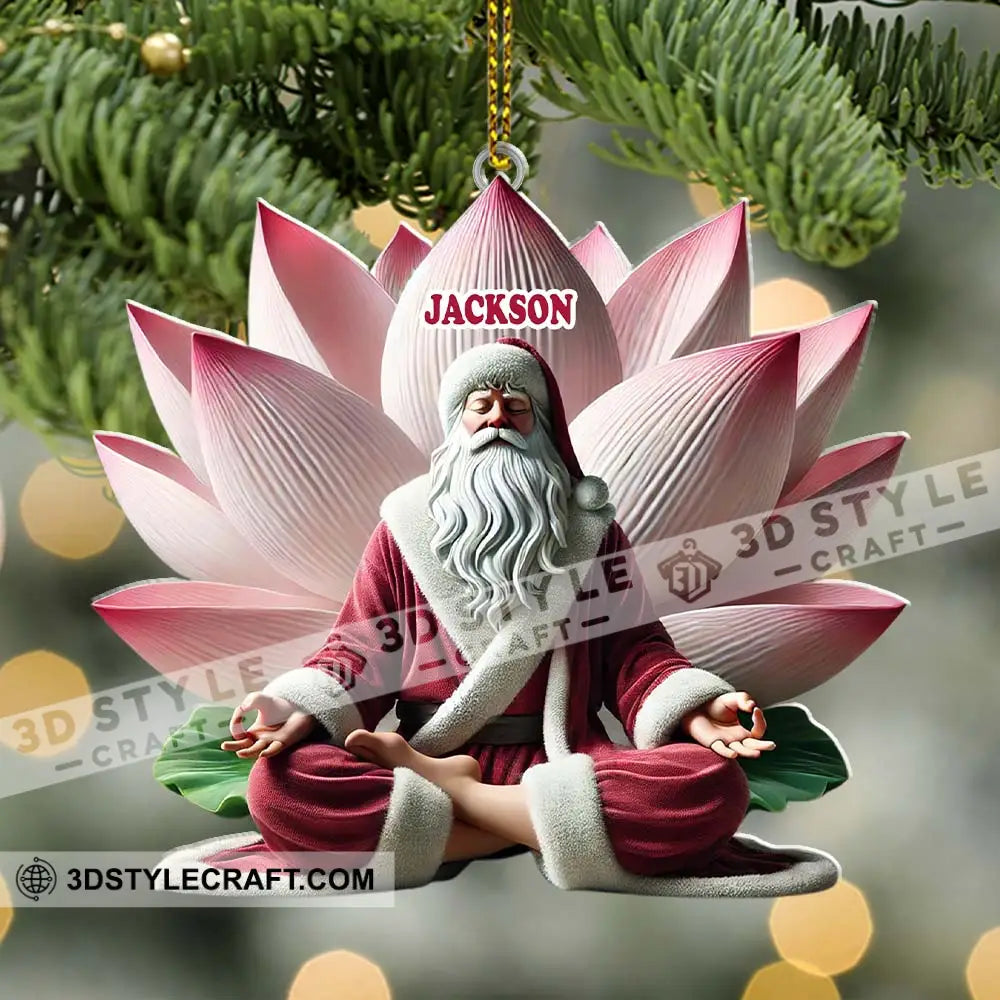 Custom Name Yoga Santa Ornament Yogi Christmas Gift