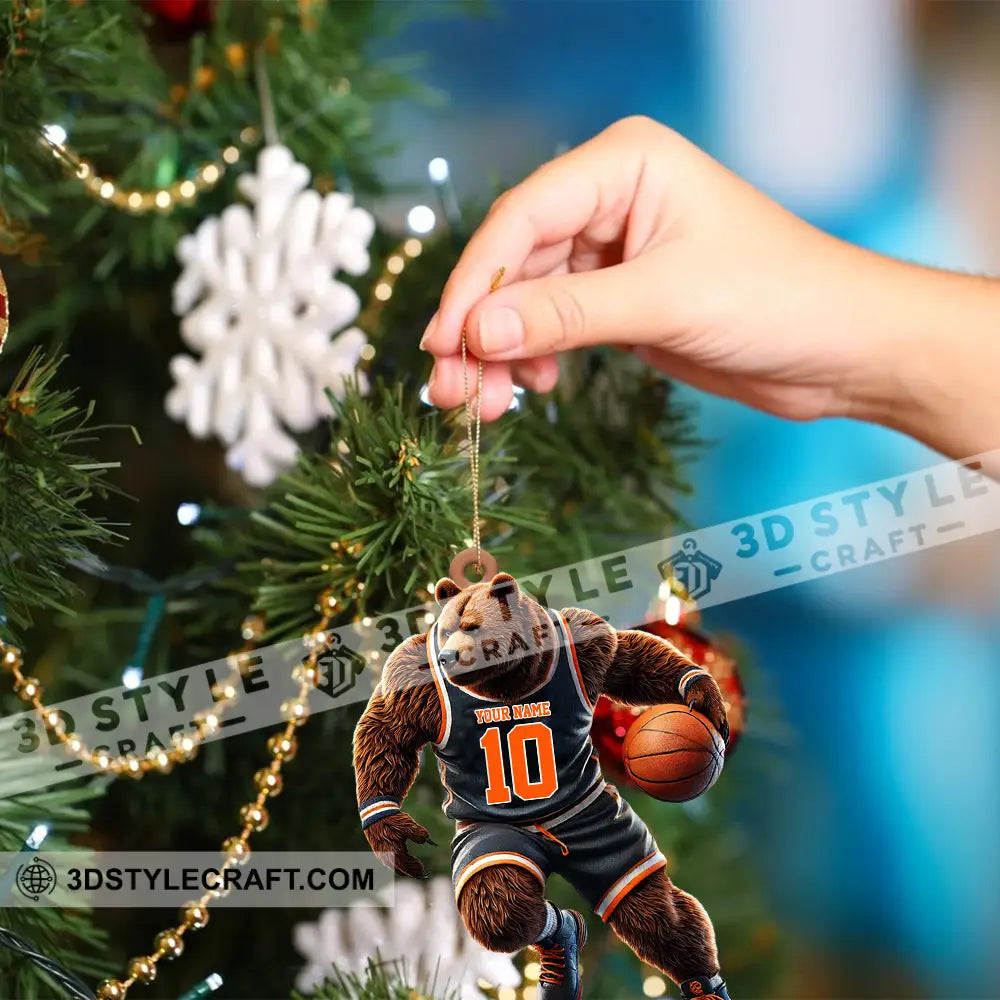 Custom Ornament Basketball Bear Christmas Decor