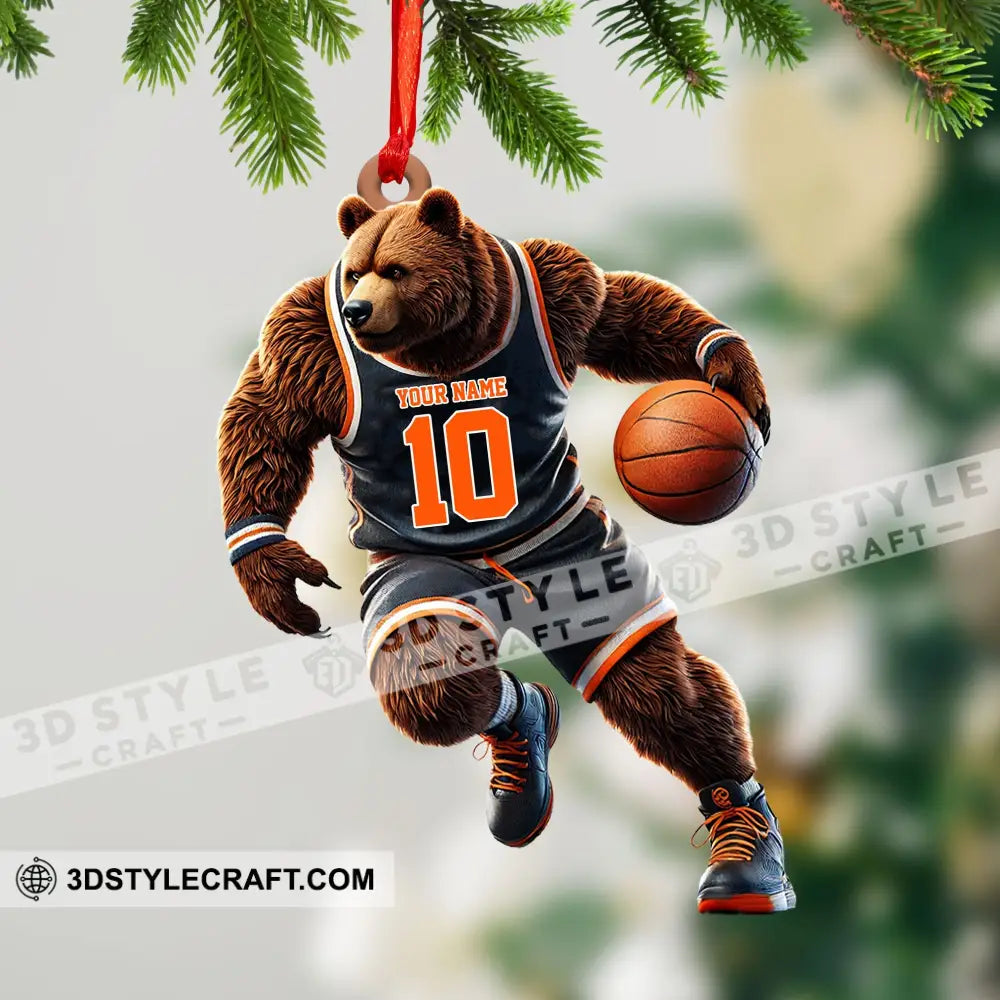 Custom Ornament Basketball Bear Christmas Decor