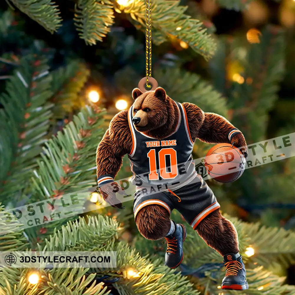 Custom Ornament Basketball Bear Christmas Decor