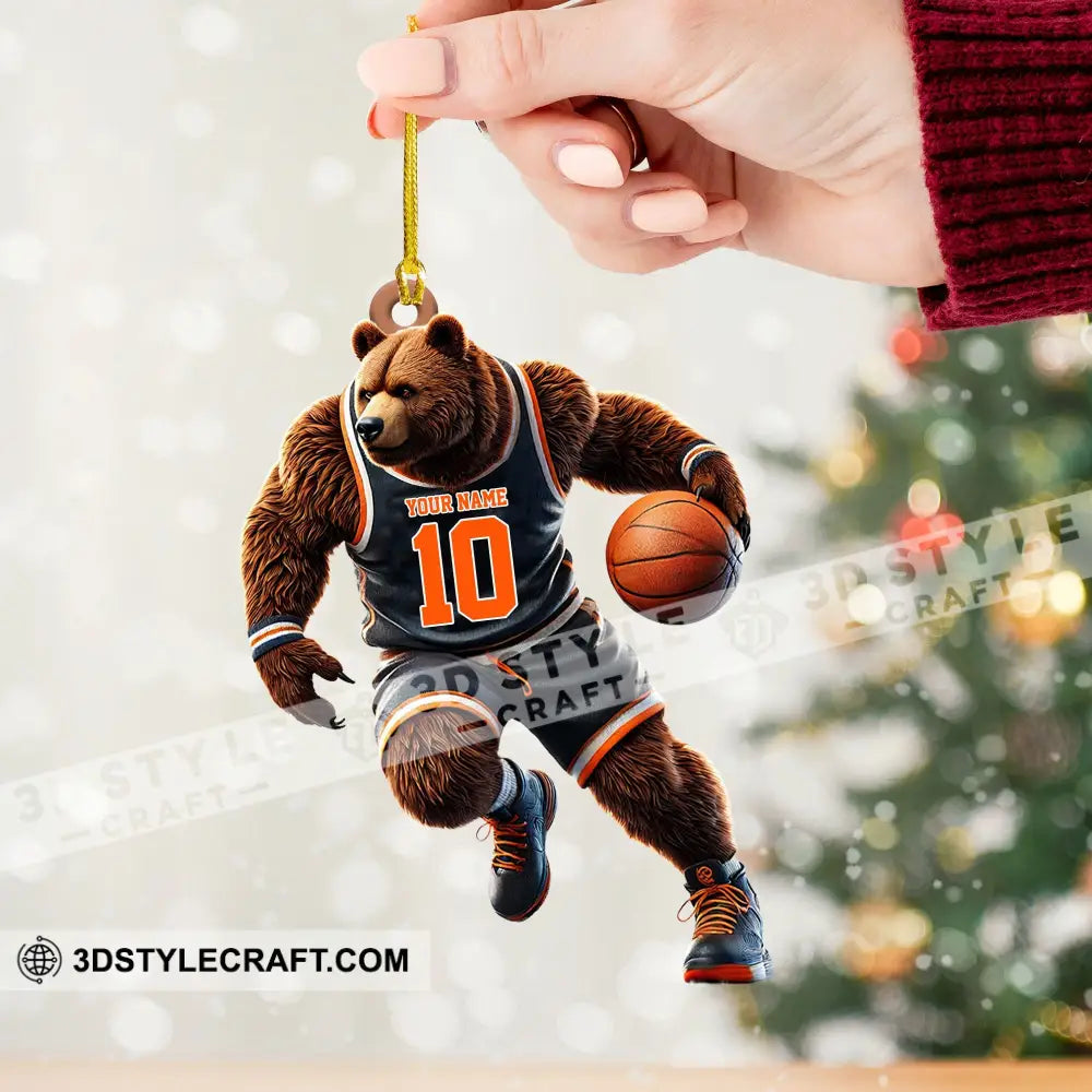 Custom Ornament Basketball Bear Christmas Decor