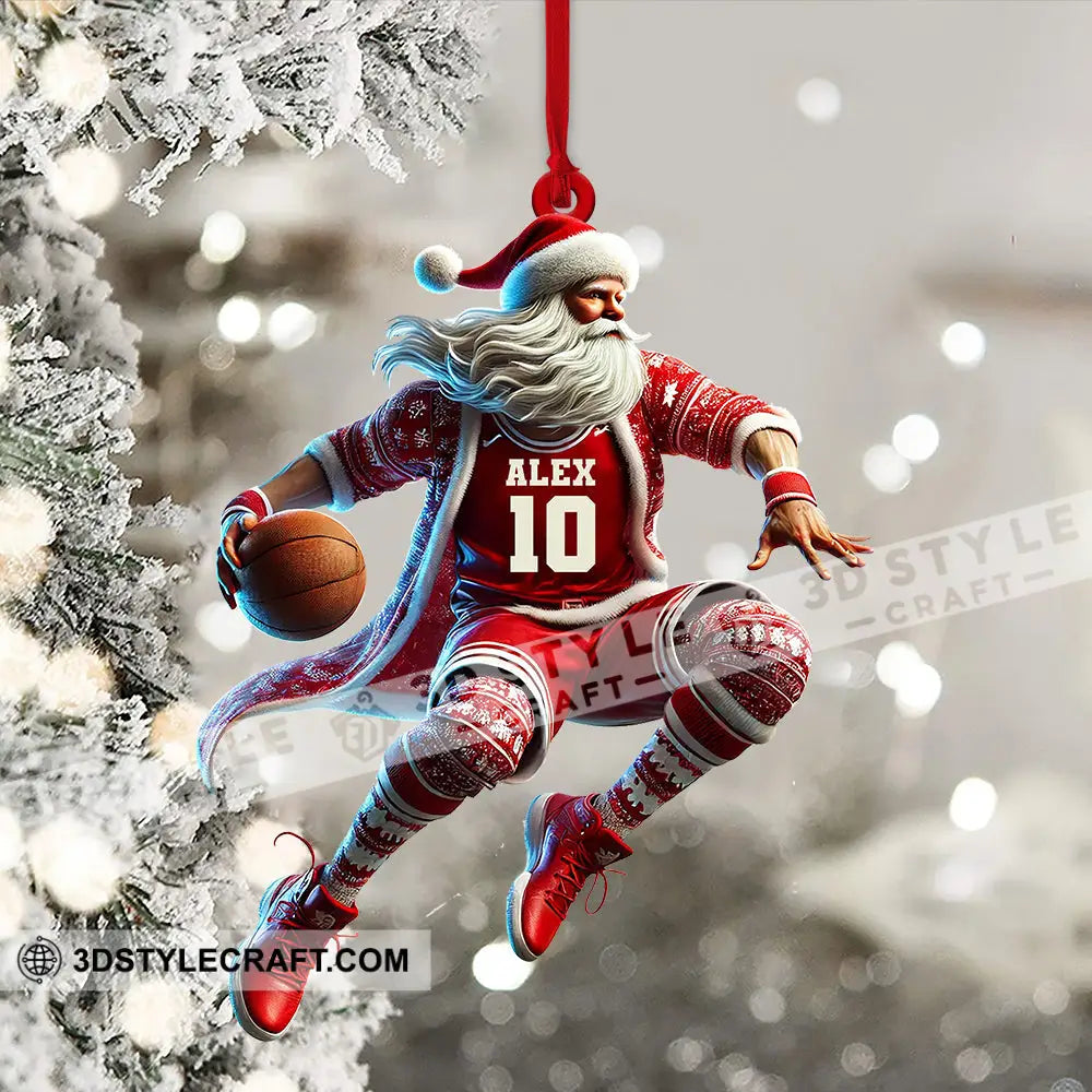 Custom Ornament Basketball Santa Christmas Decor