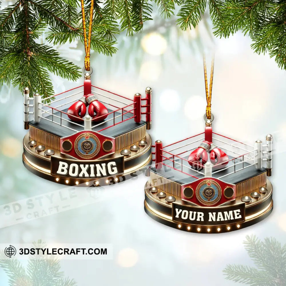 Custom Ornament Boxing Ring Christmas Decor