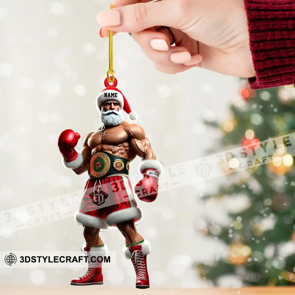 Custom Ornament Christmas Boxing Santa Decor