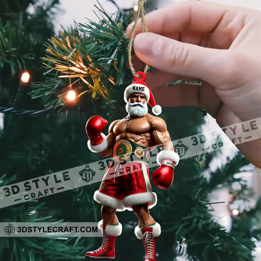 Custom Ornament Christmas Boxing Santa Decor