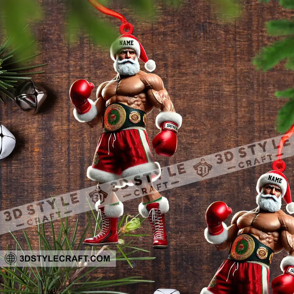 Custom Ornament Christmas Boxing Santa Decor