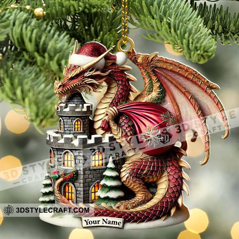 Custom Ornament Dragon Castle Christmas Decor