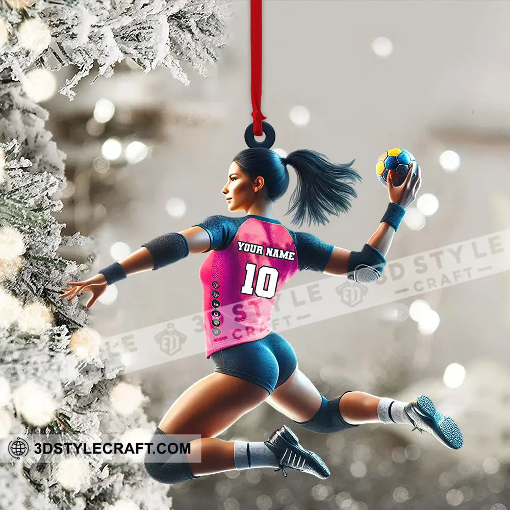 Custom Ornament Handball Woman Christmas Decor