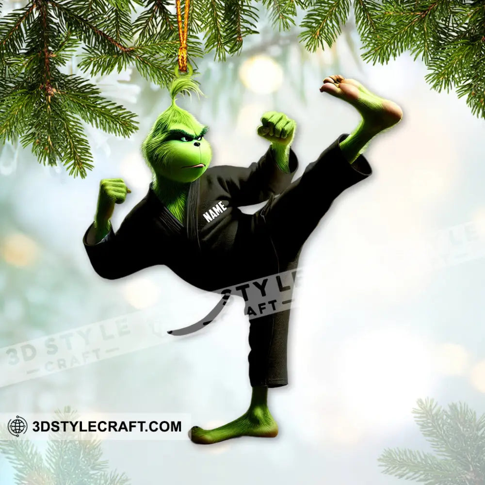 Custom Ornament Karate Christmas Elf Decor