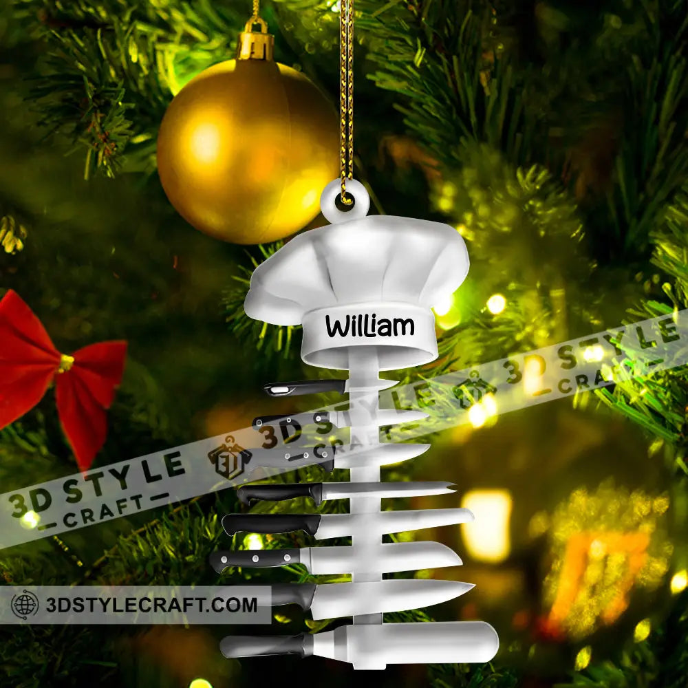 Custom Ornament Knife Of Chef Tree Christmas Decor