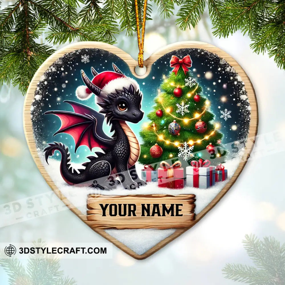 Custom Ornament Little Black Dragon Christmas Decor