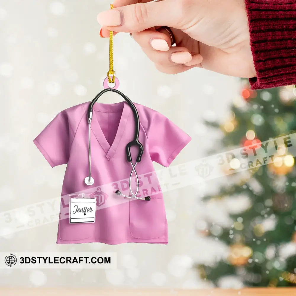 Custom Ornament Nurse Shirt Shape Christmas Decor