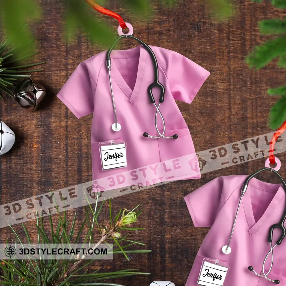 Custom Ornament Nurse Shirt Shape Christmas Decor