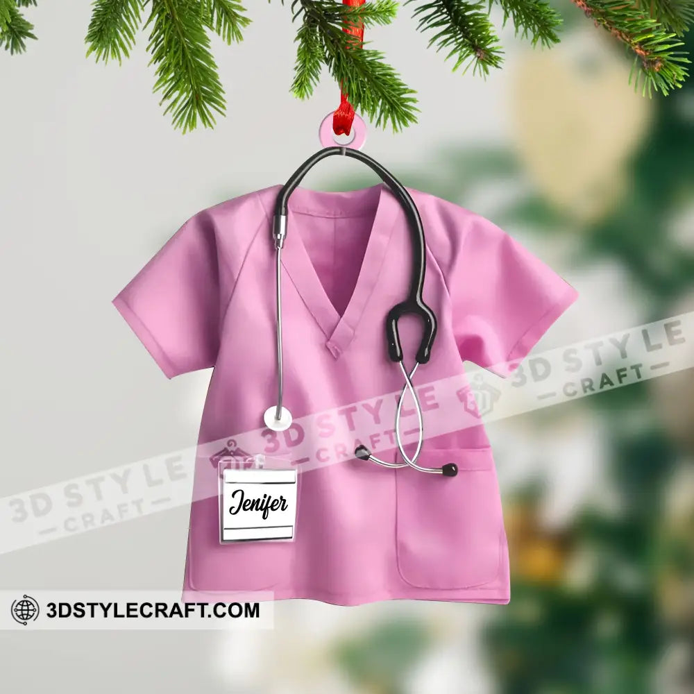 Custom Ornament Nurse Shirt Shape Christmas Decor