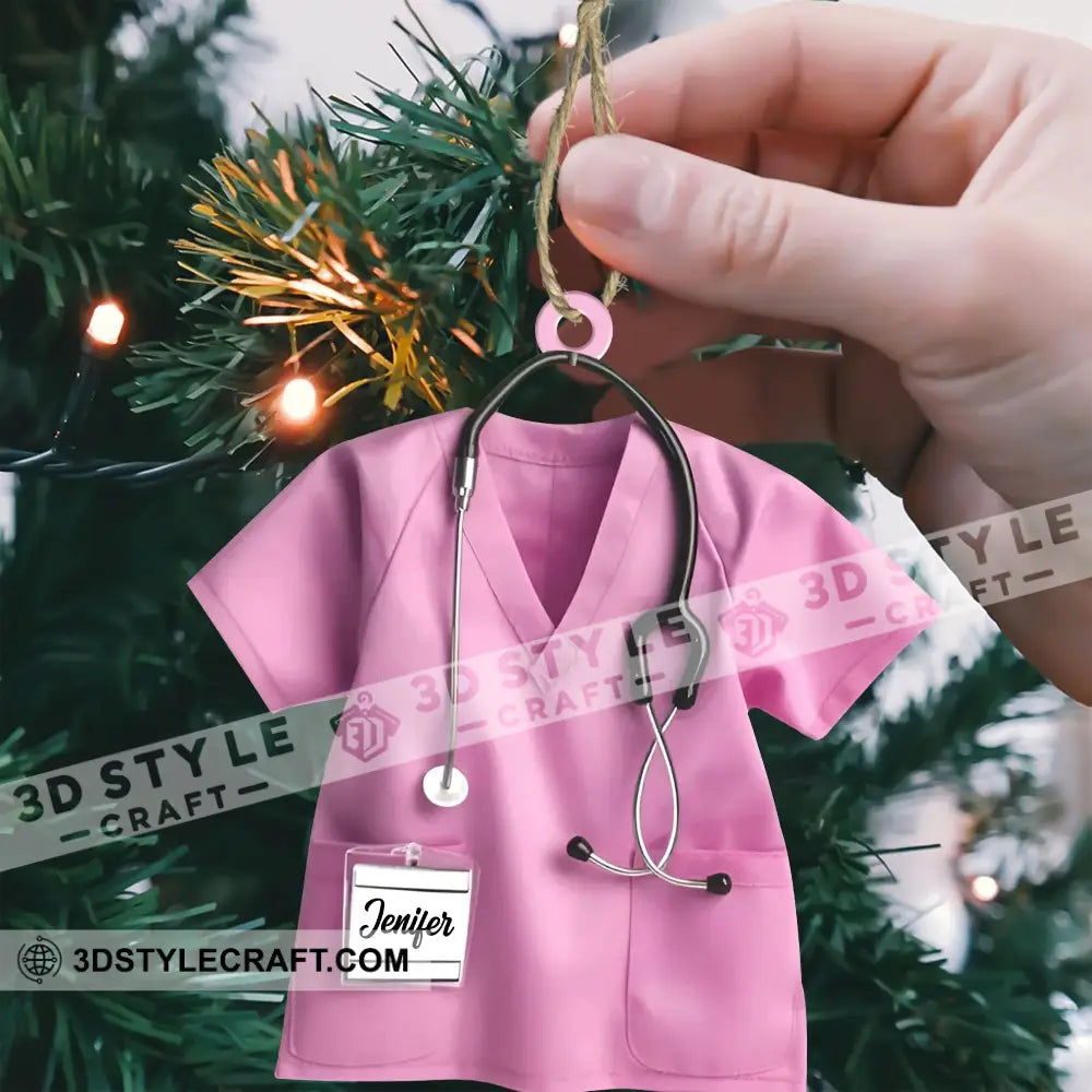 Custom Ornament Nurse Shirt Shape Christmas Decor