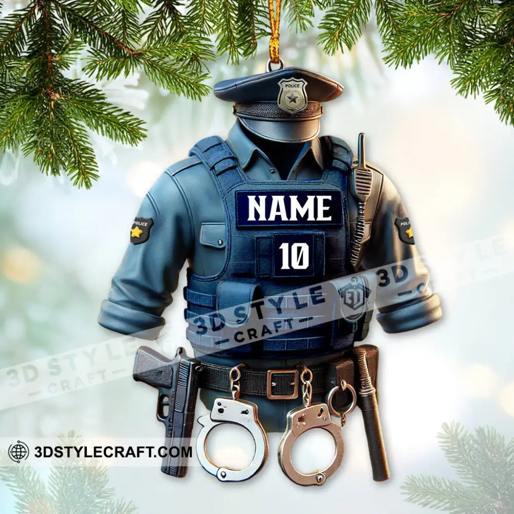 Custom Ornament Police Symbol Christmas Decor