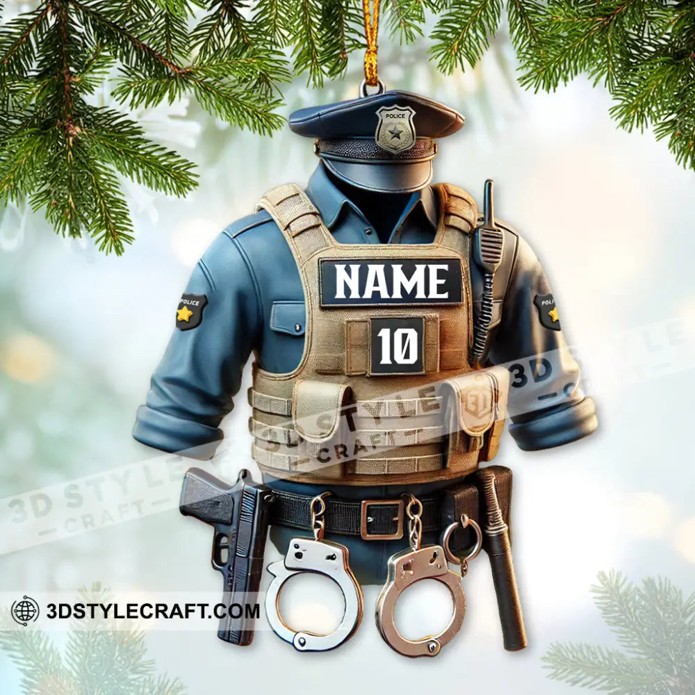 Custom Ornament Police Symbol Christmas Decor