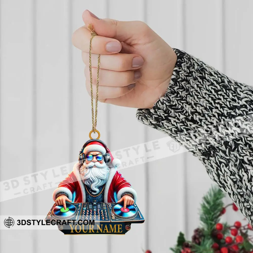 Custom Ornament Santa Dj Christmas Decor