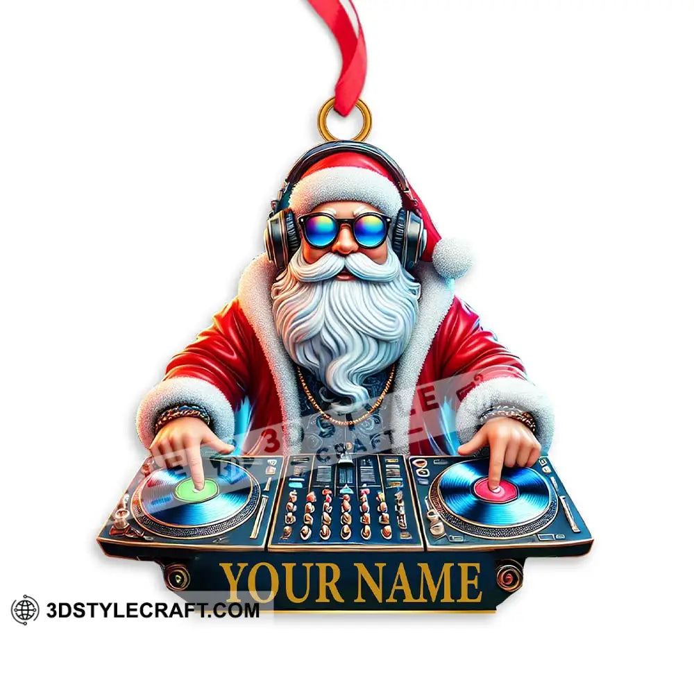 Custom Ornament Santa Dj Christmas Decor