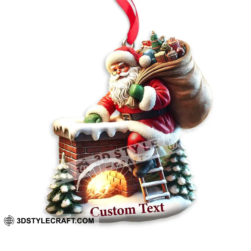 Custom Ornament Santa On The Roof Christmas Decor