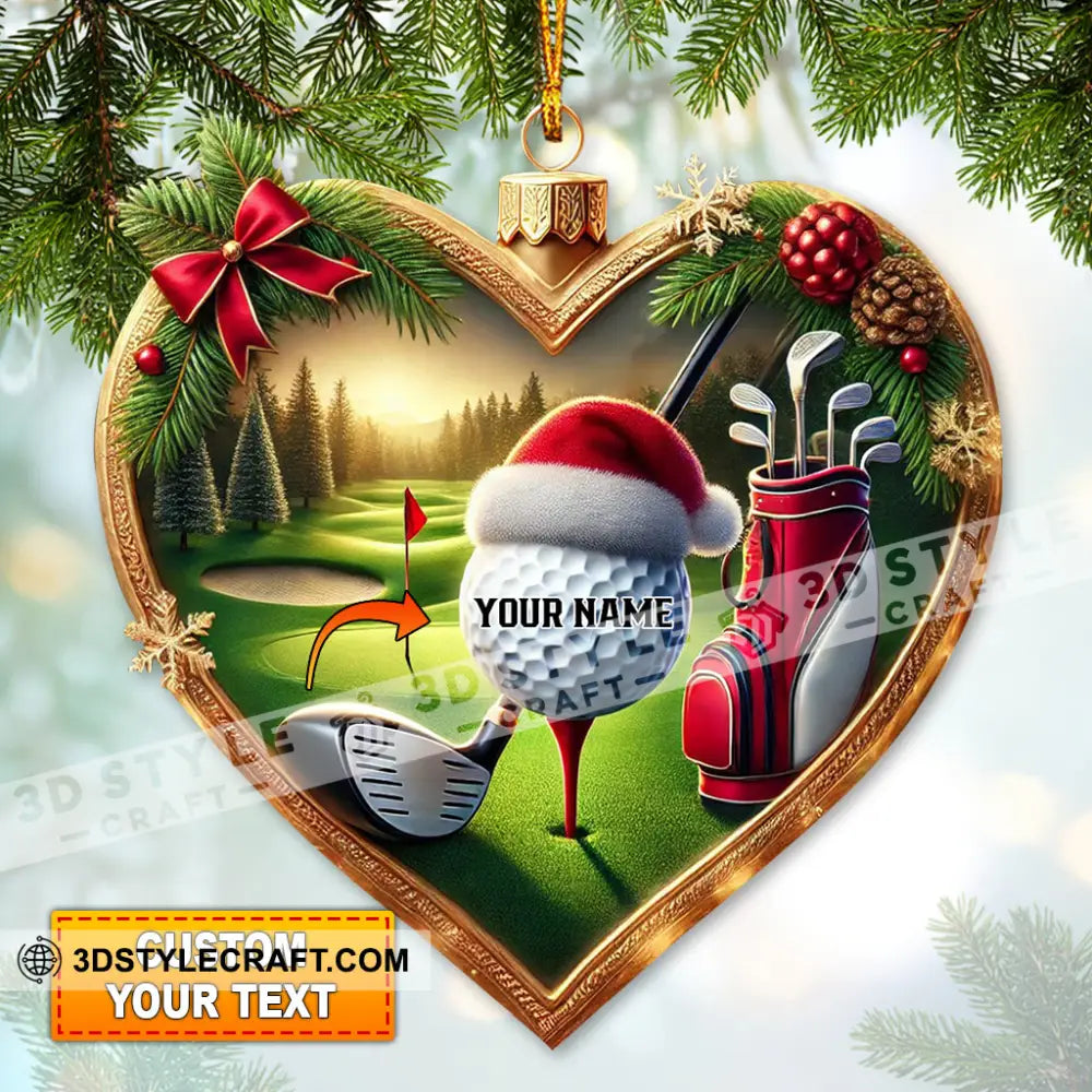 Custom Ornament The Heart Of Golf Ball Christmas Decor 3.54’’ / 1