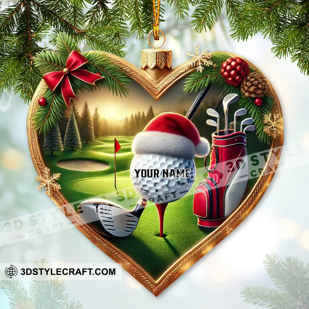 Custom Ornament The Heart Of Golf Ball Christmas Decor