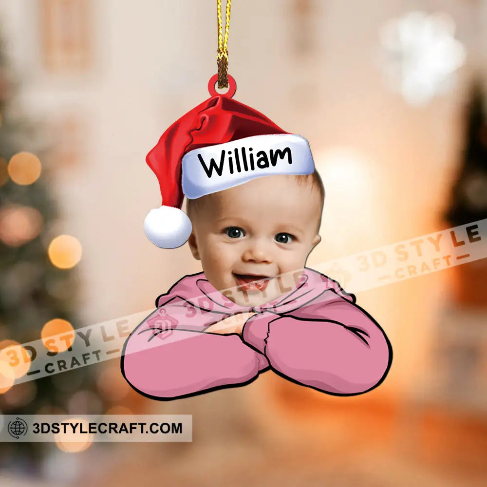 Custom Photo And Name For Christmas - Personalized Acrylic Ornament Xmas Gift Friends Family