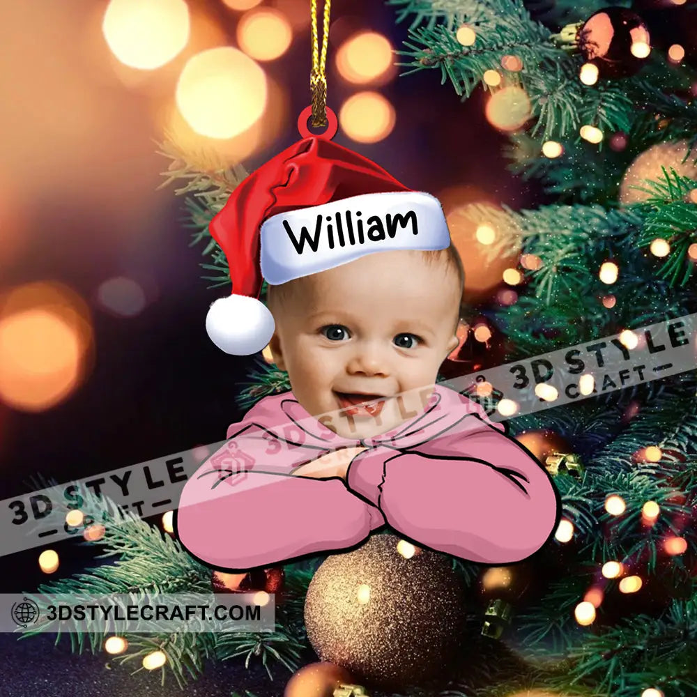 Custom Photo And Name For Christmas - Personalized Acrylic Ornament Xmas Gift Friends Family