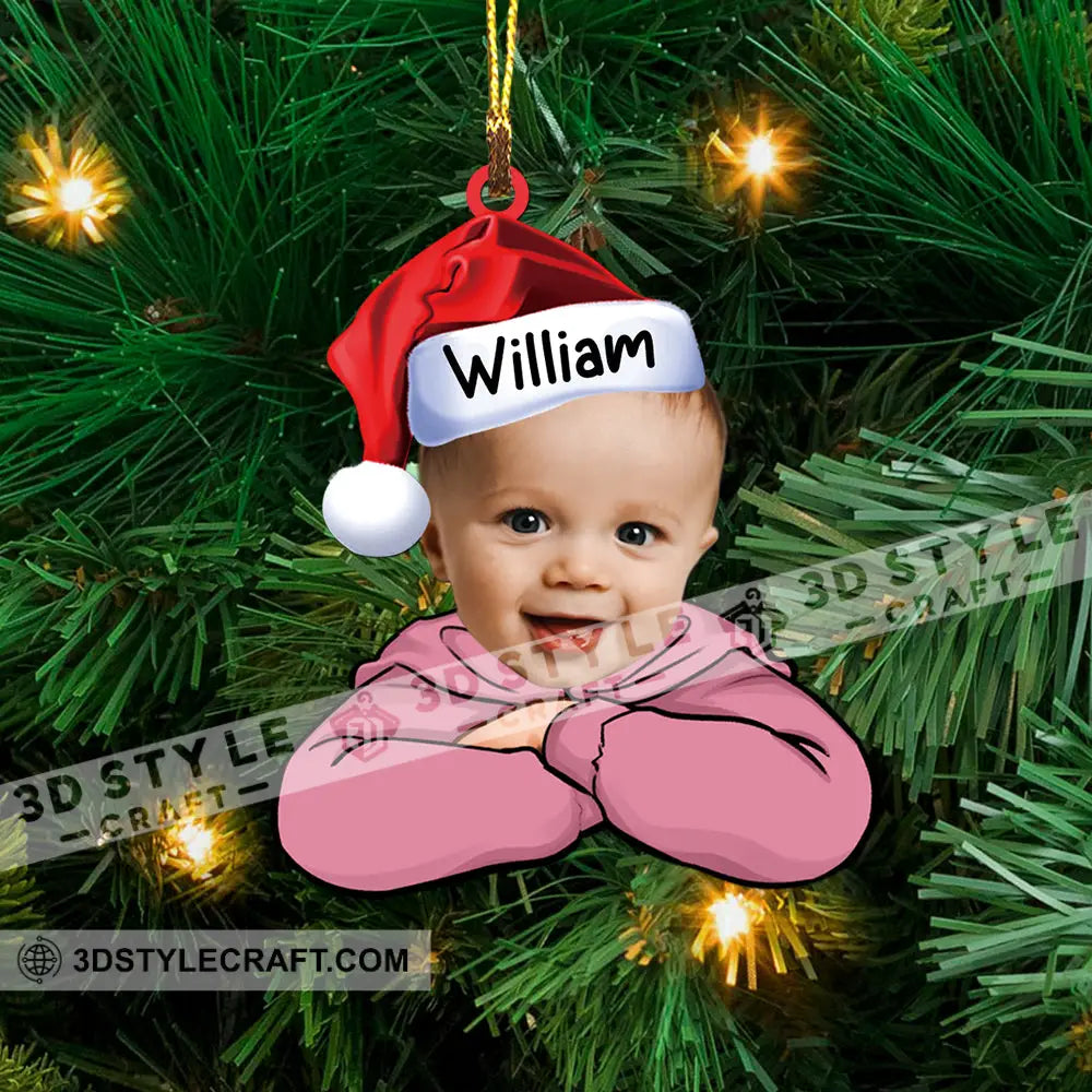 Custom Photo And Name For Christmas - Personalized Acrylic Ornament Xmas Gift Friends Family