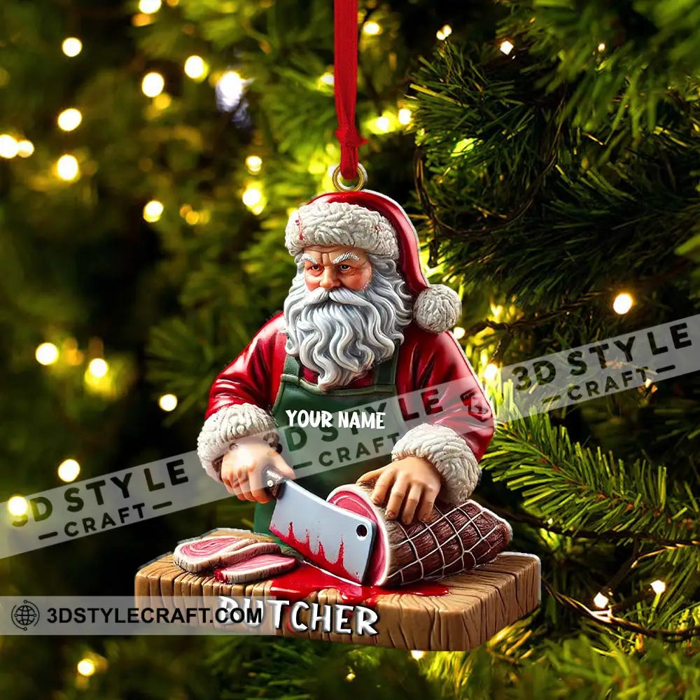 Custom Santa Butcher Ornament Personalized