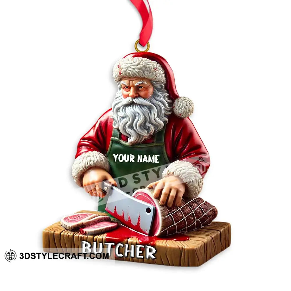 Custom Santa Butcher Ornament Personalized