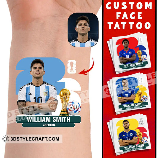 World Cup 2026 Custom Temporary Tattoo Personalized Tattoo Fake Tattoo - 10 Pcs - Temporary Tattoo