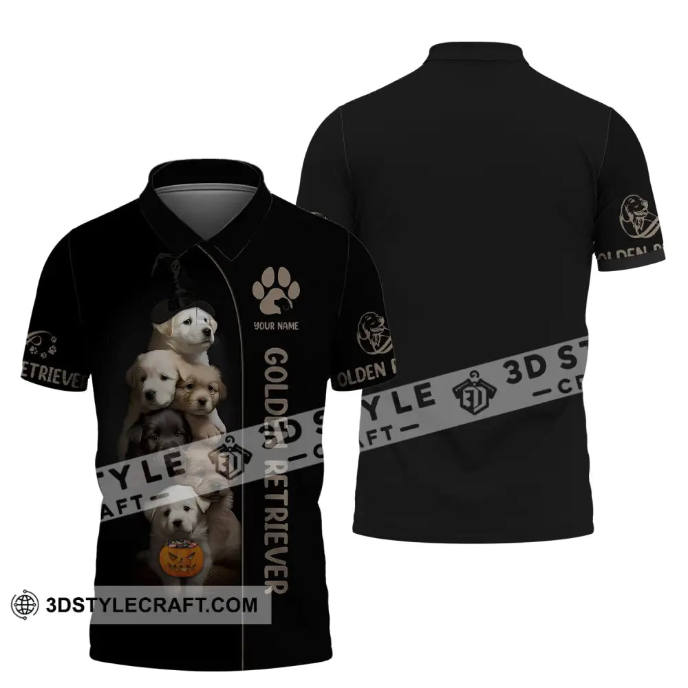 Custom Unisex Shirt Golden Retriever Halloween T-Shirt Hoodie Pet Polo / S