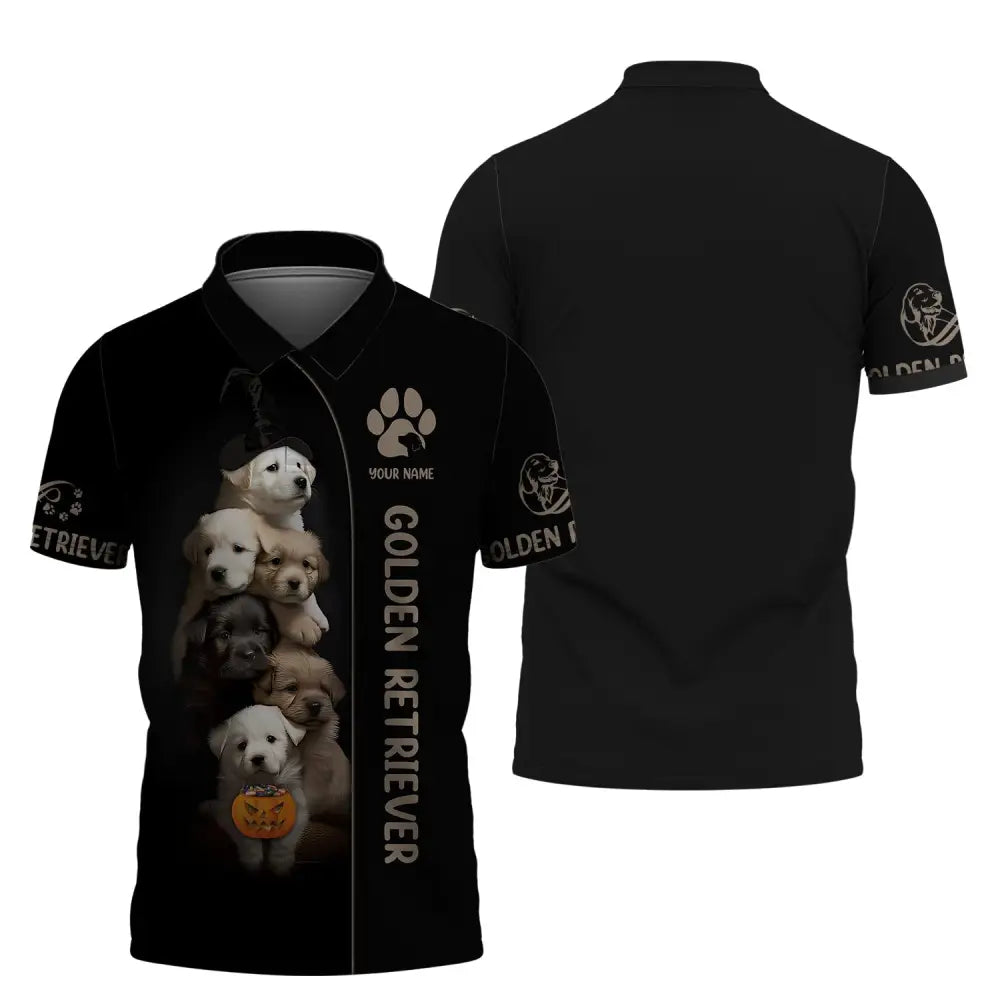Custom Unisex Shirt Golden Retriever Halloween T-Shirt Hoodie Pet Polo / S