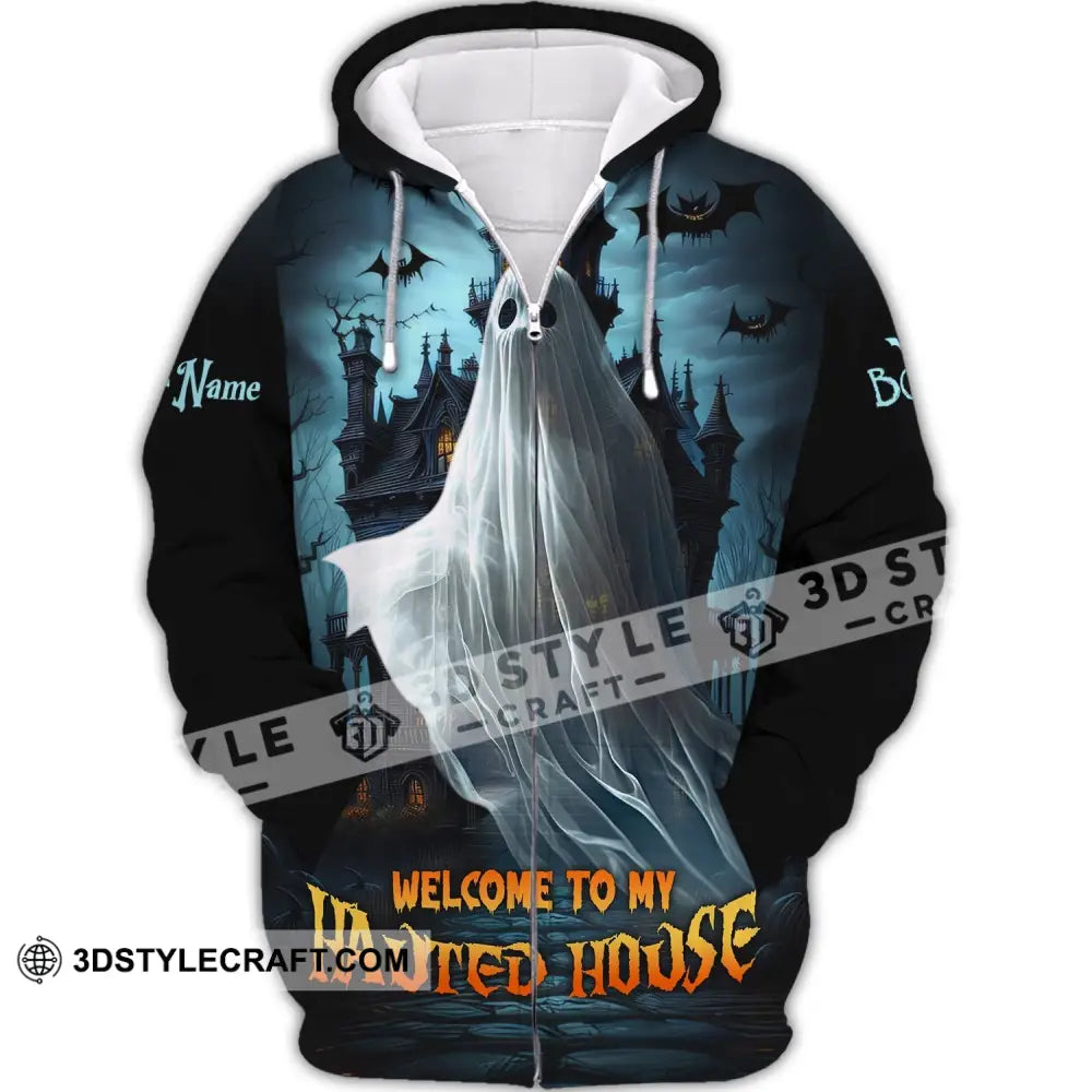 Custom Unisex Shirt Halloween T-Shirt Hoodie For Zipper / S